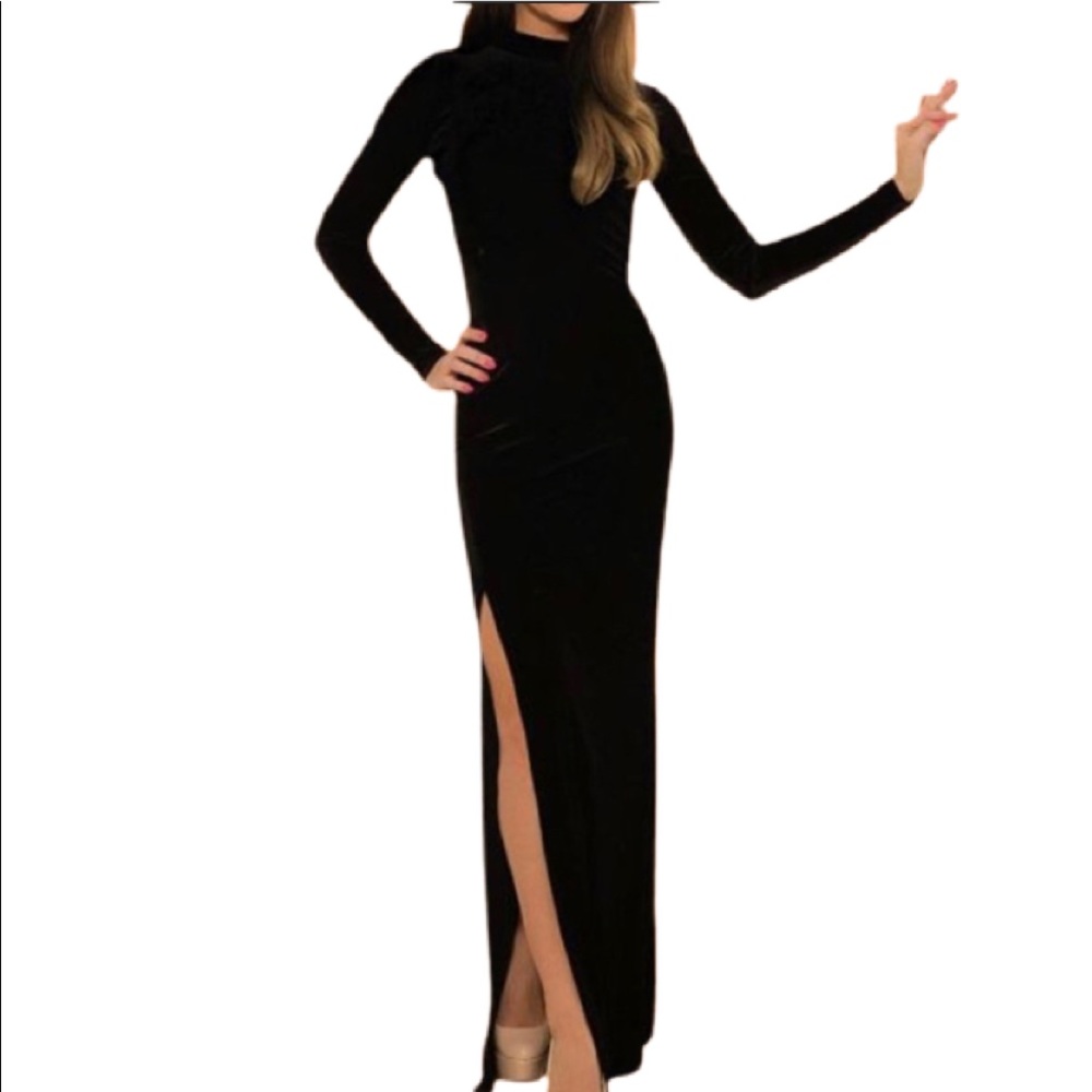 Elegant Black Long Sleeve Dress